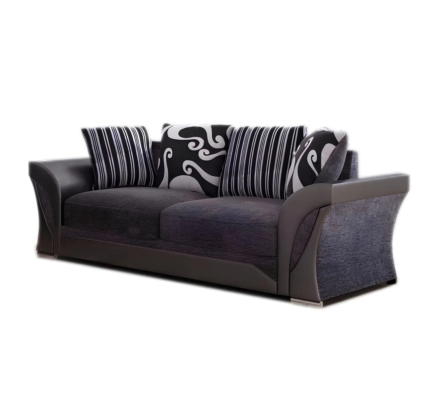 Shannon Chenille Sofa – 2 & 3 Seater, Snake Pattern Fabric, Scatter Back Cushions, Two-Tone Design