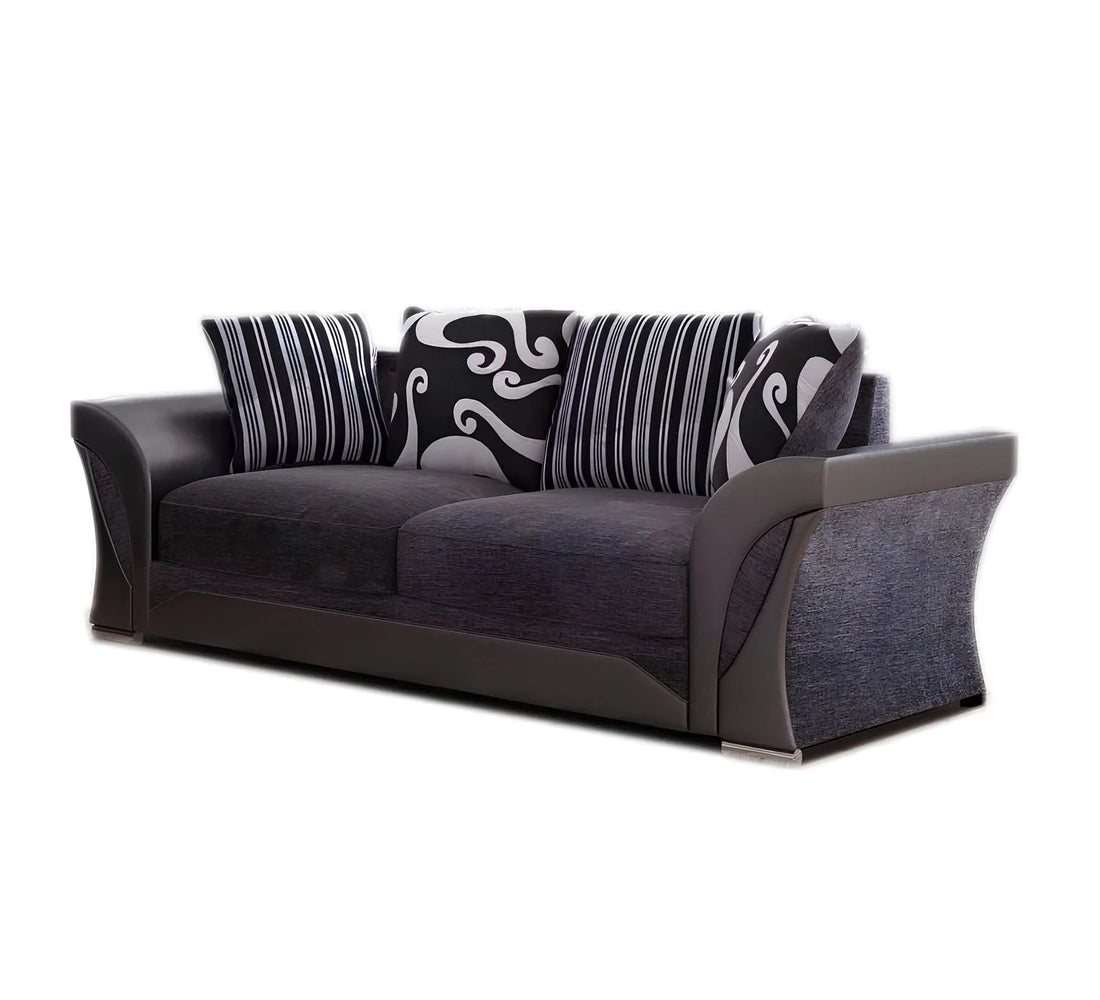 Shannon Chenille Sofa – 2 & 3 Seater, Snake Pattern Fabric, Scatter Back Cushions, Two-Tone Design