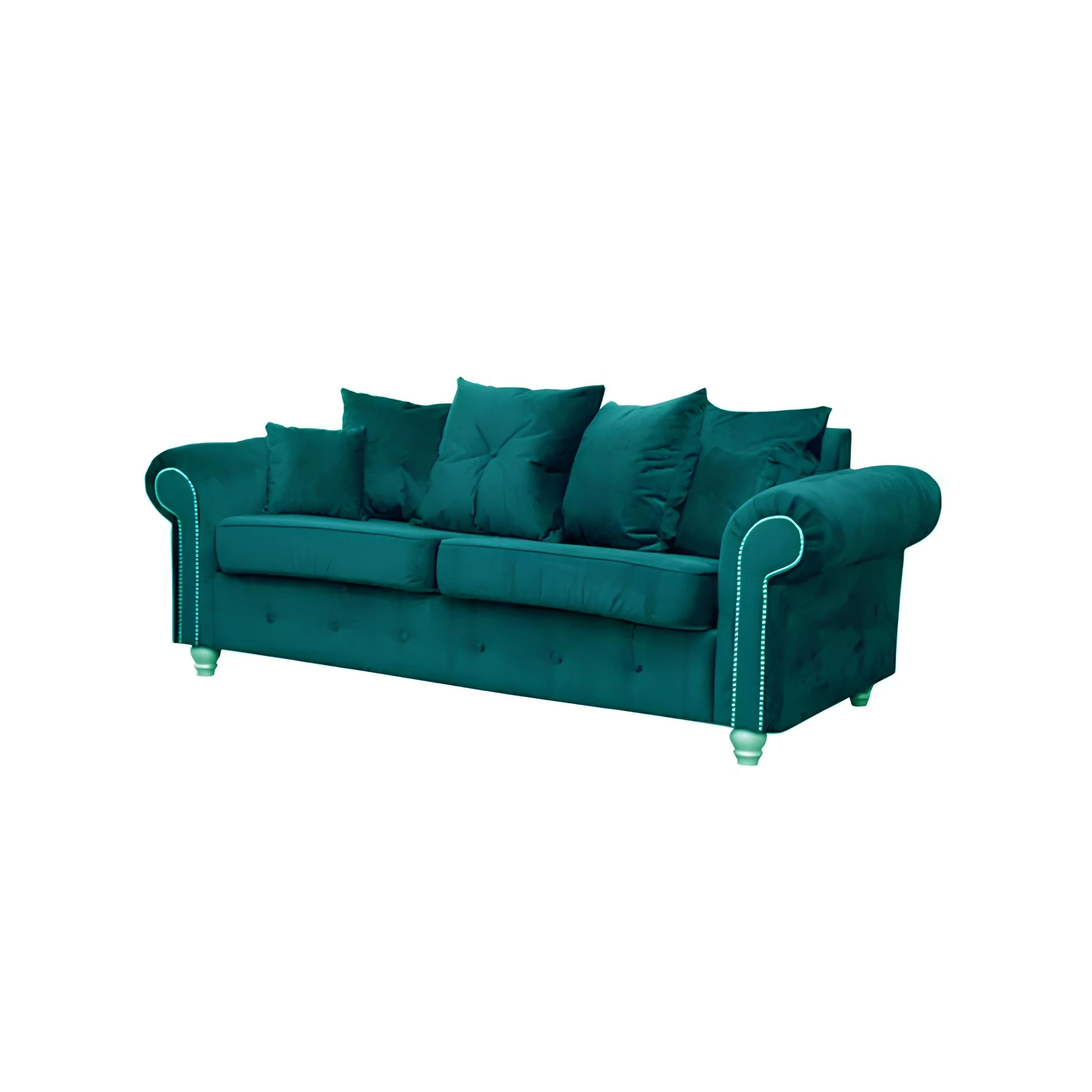 Ashwin Plush Velvet Sofa – Corner, 2 & 3 Seater, Thick Foam Cushions, Modern Luxury Sofa
