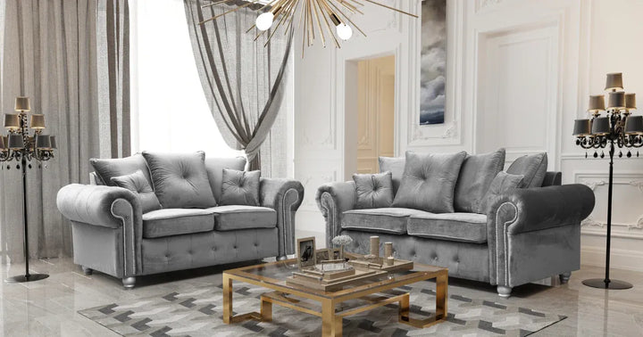 Ashwin Plush Velvet Sofa – Corner, 2 & 3 Seater, Thick Foam Cushions, Modern Luxury Sofa