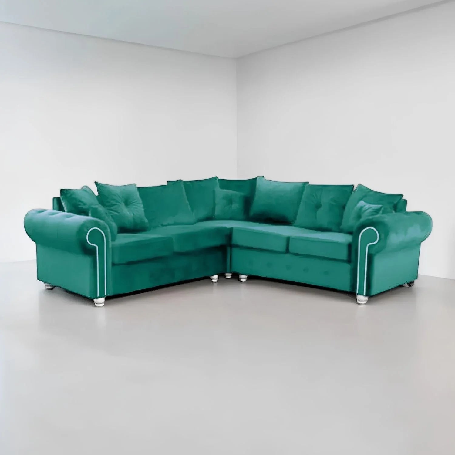 Ashwin Plush Velvet Sofa – Corner, 2 & 3 Seater, Thick Foam Cushions, Modern Luxury Sofa