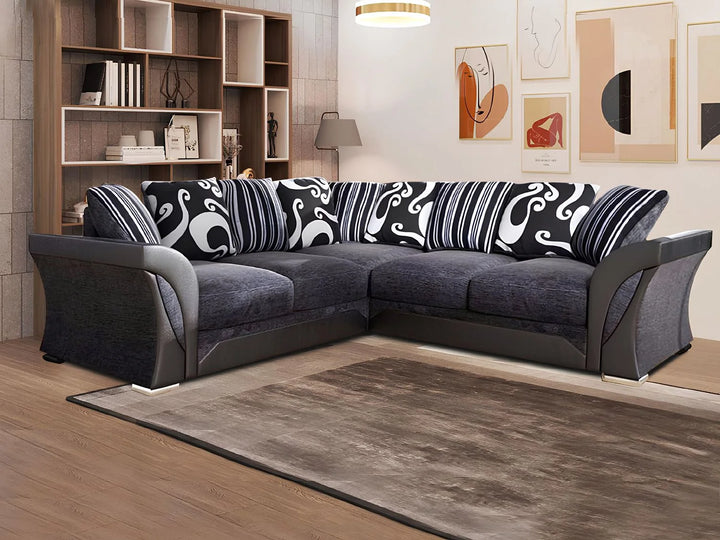Shannon Chenille Sofa – 2 & 3 Seater, Snake Pattern Fabric, Scatter Back Cushions, Two-Tone Design