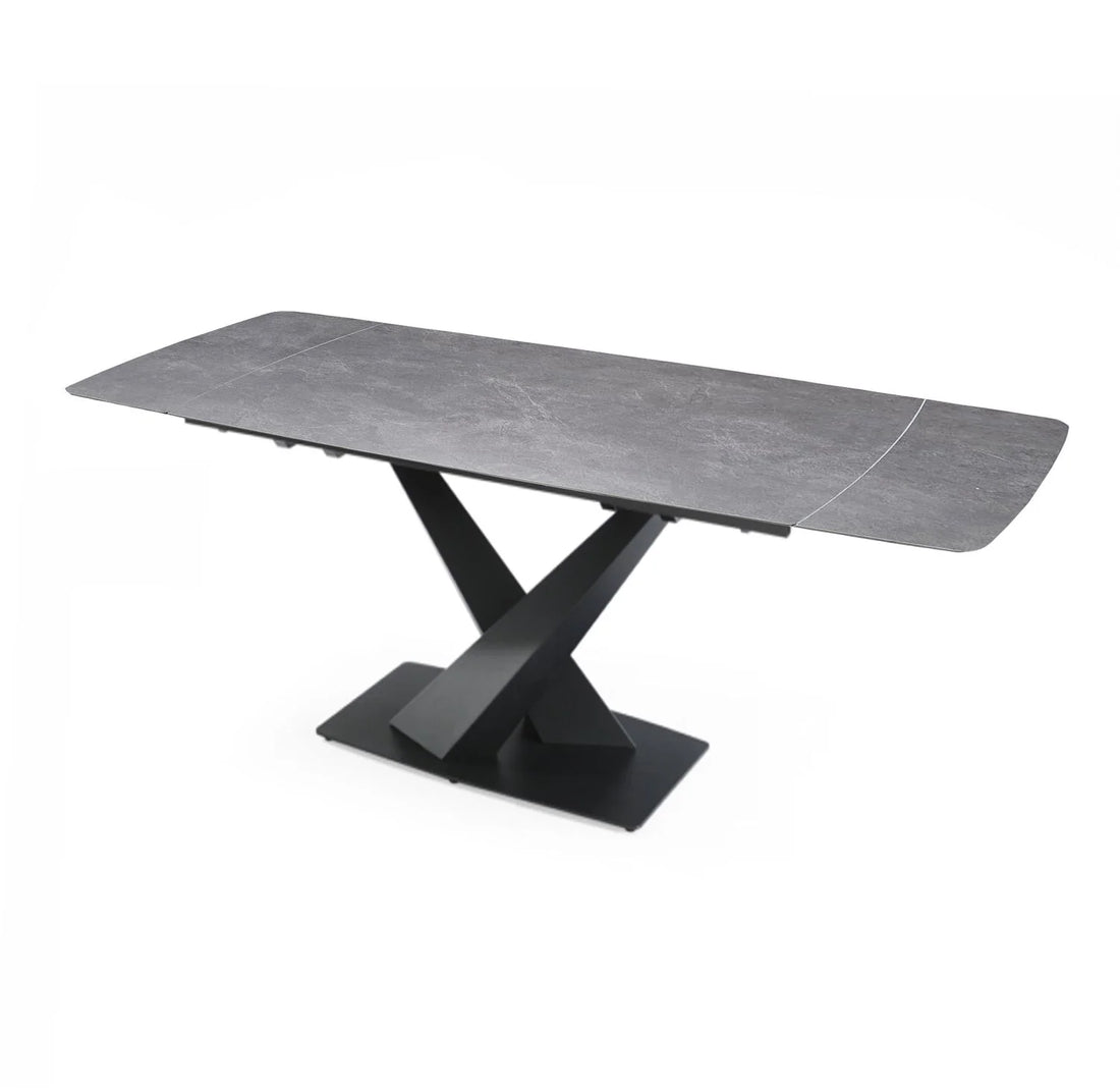 Nordic Rock Extendable Ceramic Dining Table – Sintered Stone Top, Seats 6, Modern Dining Table