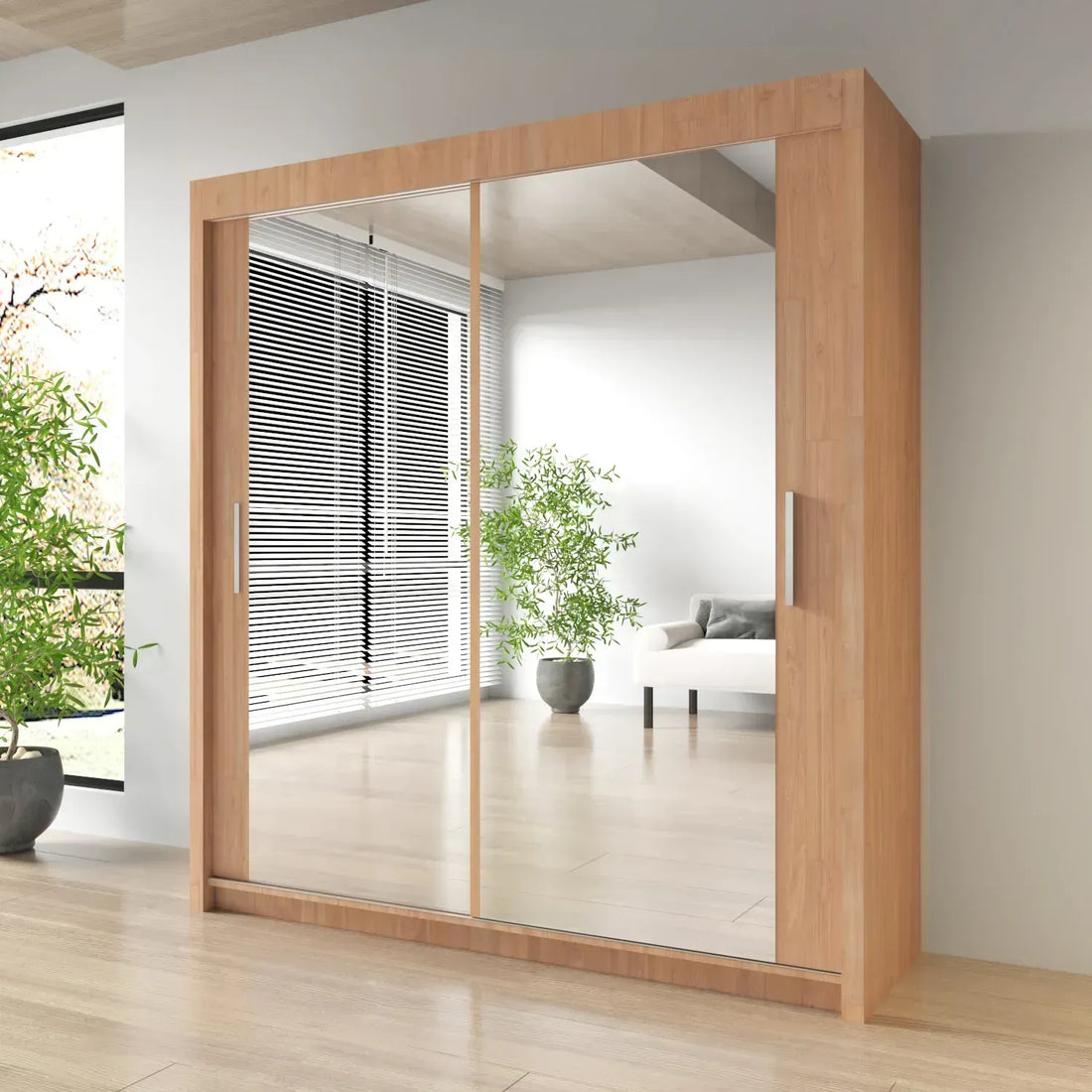 Sliding Mirror Door Wardrobe-Milan 120 cm