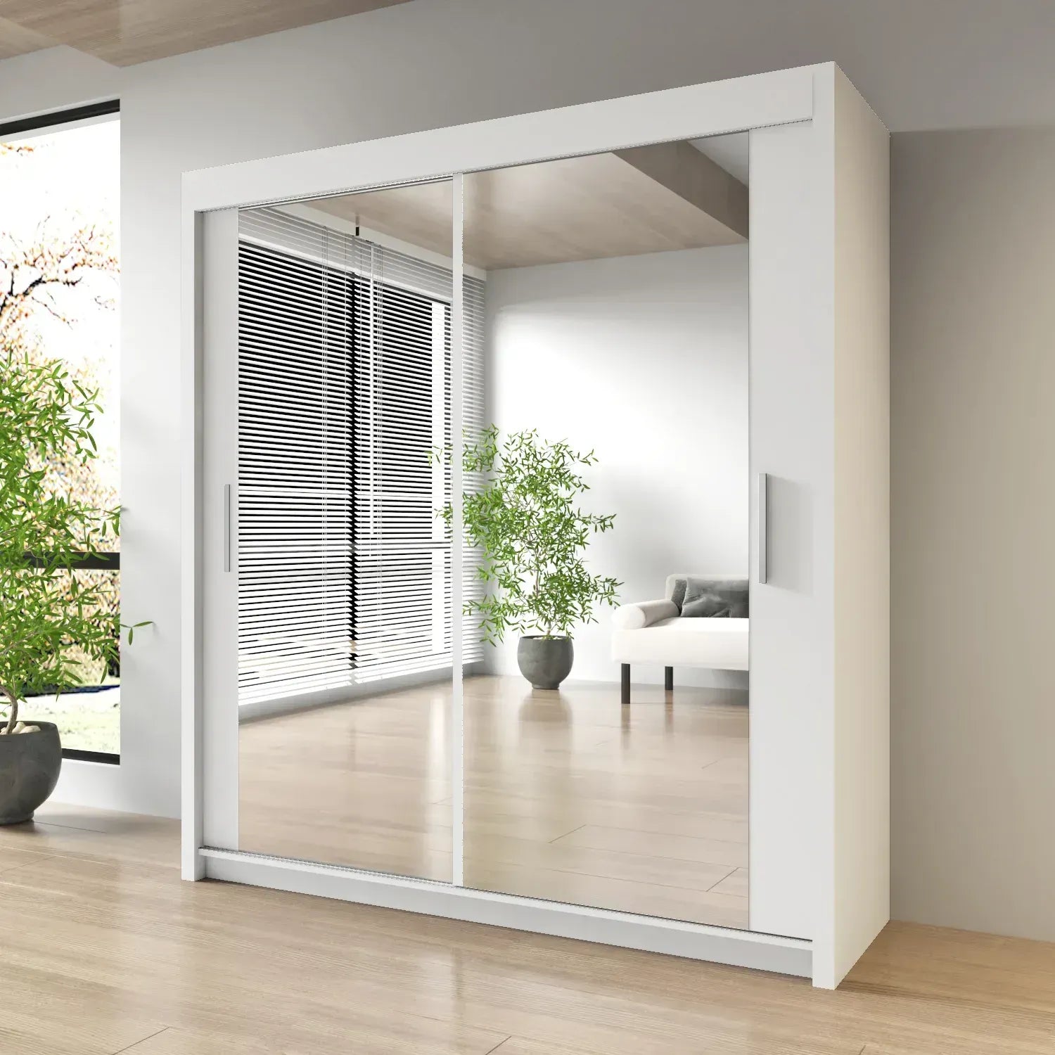 Sliding Mirror Door Wardrobe-Milan 120 cm