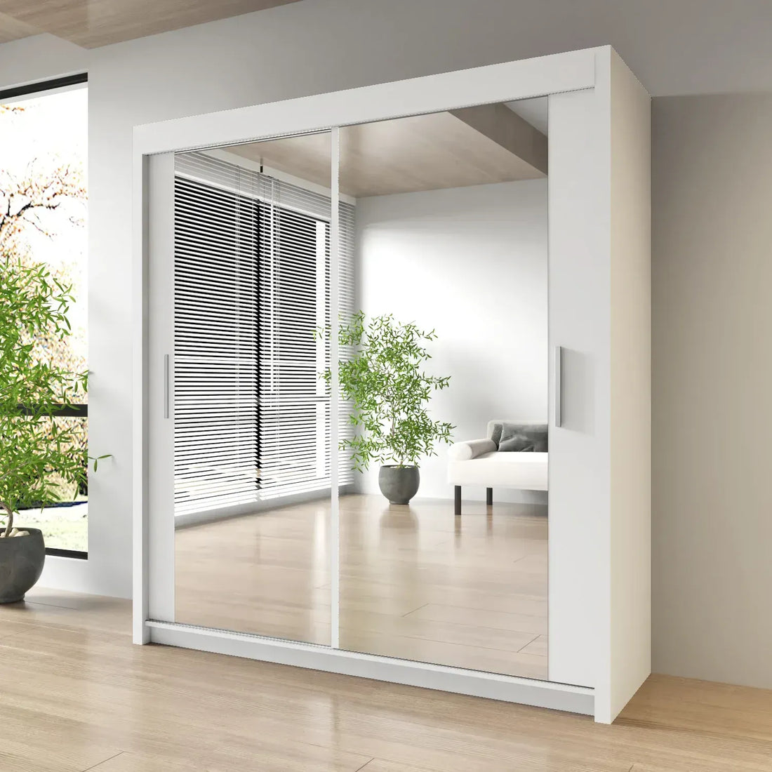 Sliding Mirror Door Wardrobe-Milan 120 cm
