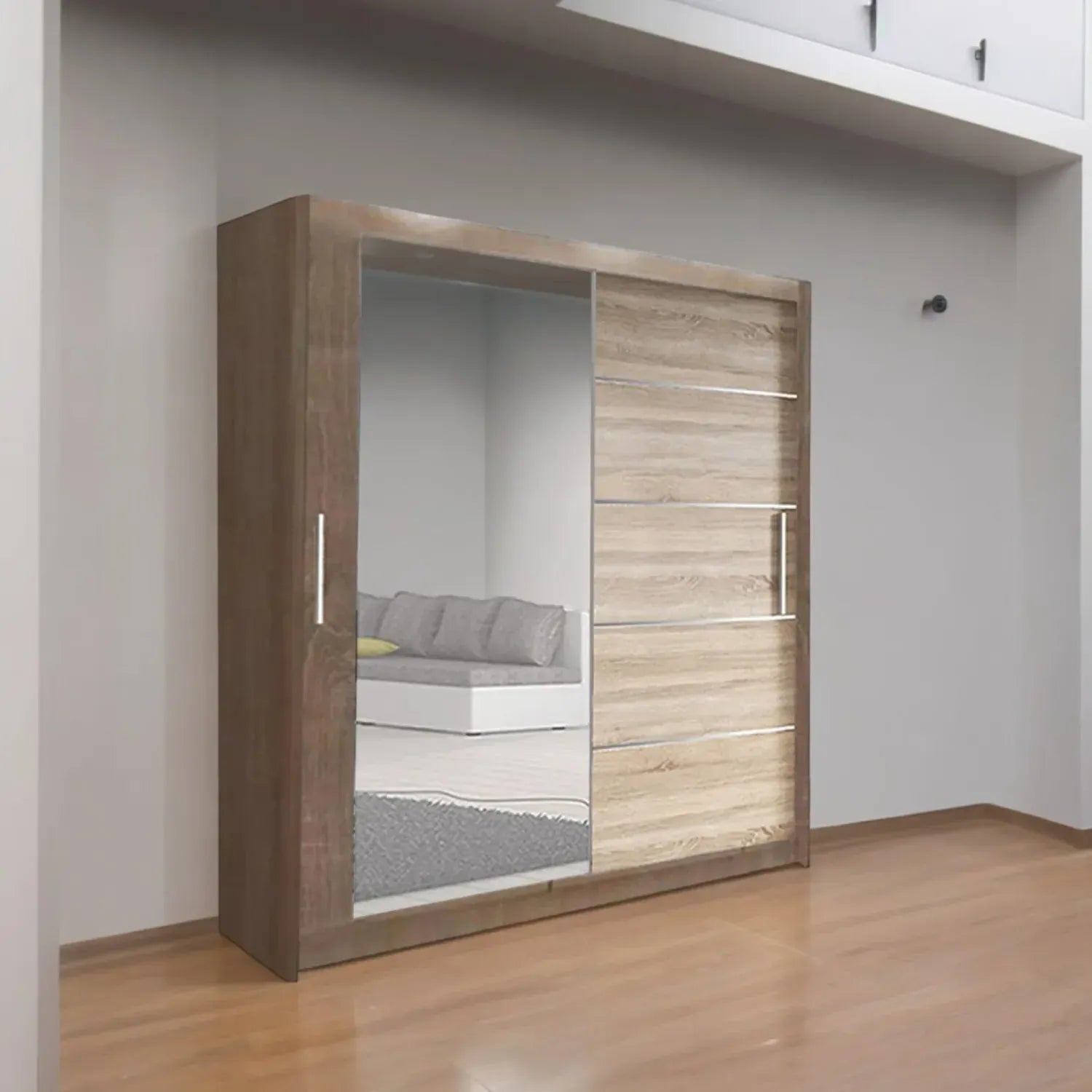 Sliding Mirror Door Wardrobe-Lyon 120 cm