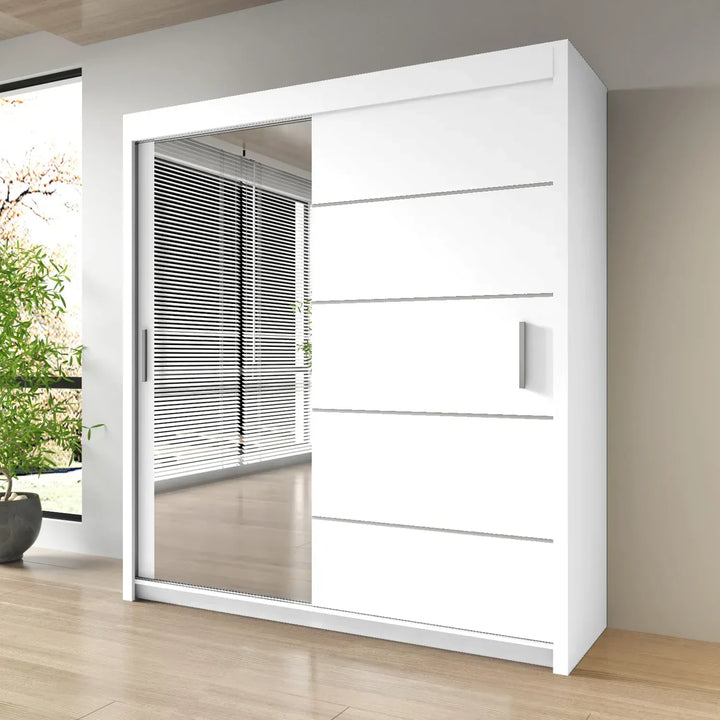 Sliding Mirror Door Wardrobe-Lyon 120 cm