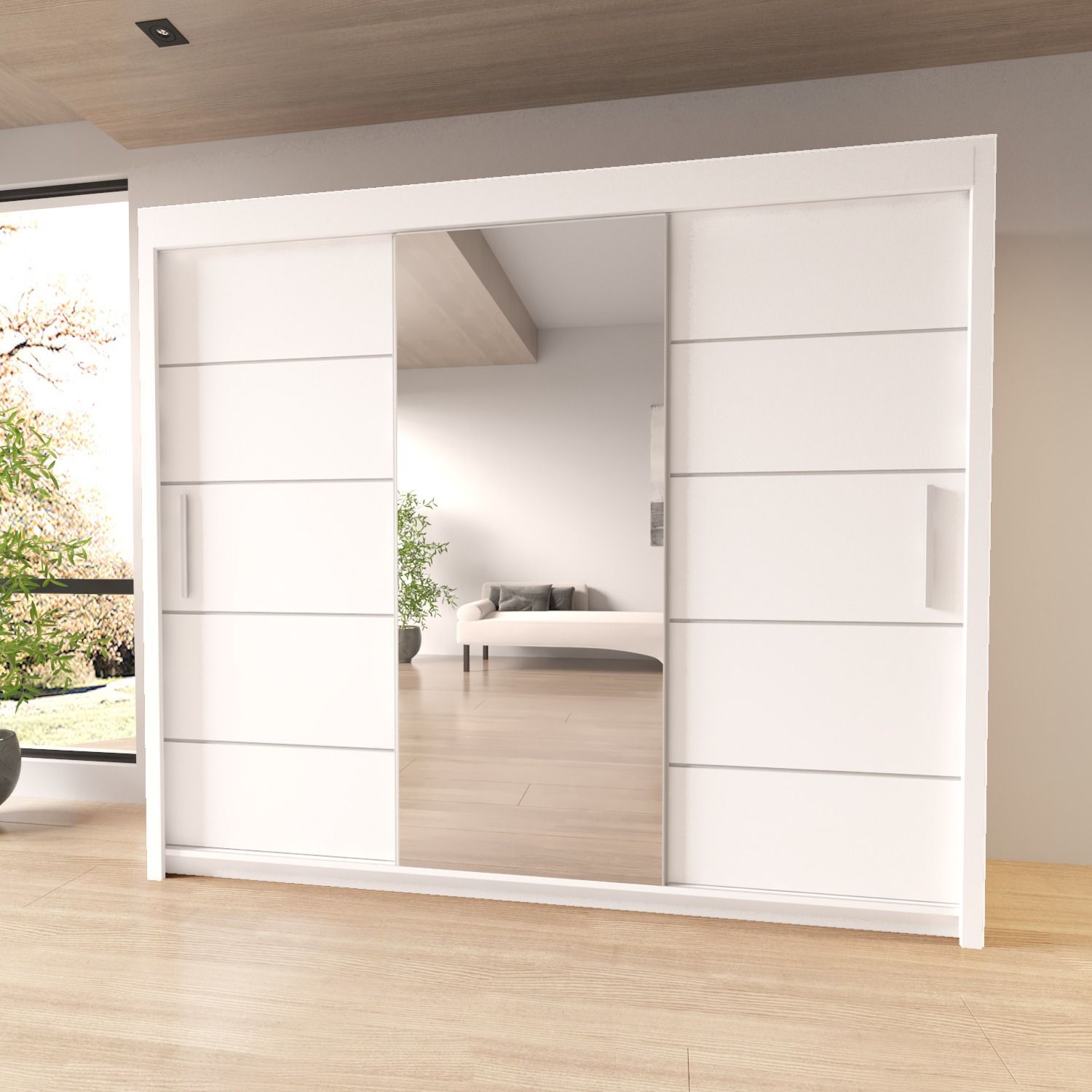 Sliding Mirror Door Wardrobe-Lyon 120 cm