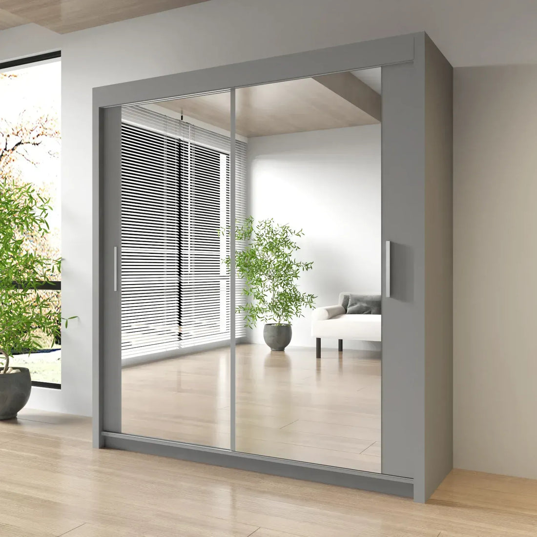Sliding Mirror Door Wardrobe-Milan 120 cm