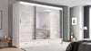 High Gloss Sliding Mirrored Door Wardrobe - Florence 255 cm