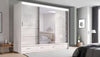 High Gloss Sliding Mirrored Door Wardrobe - Florence 255 cm