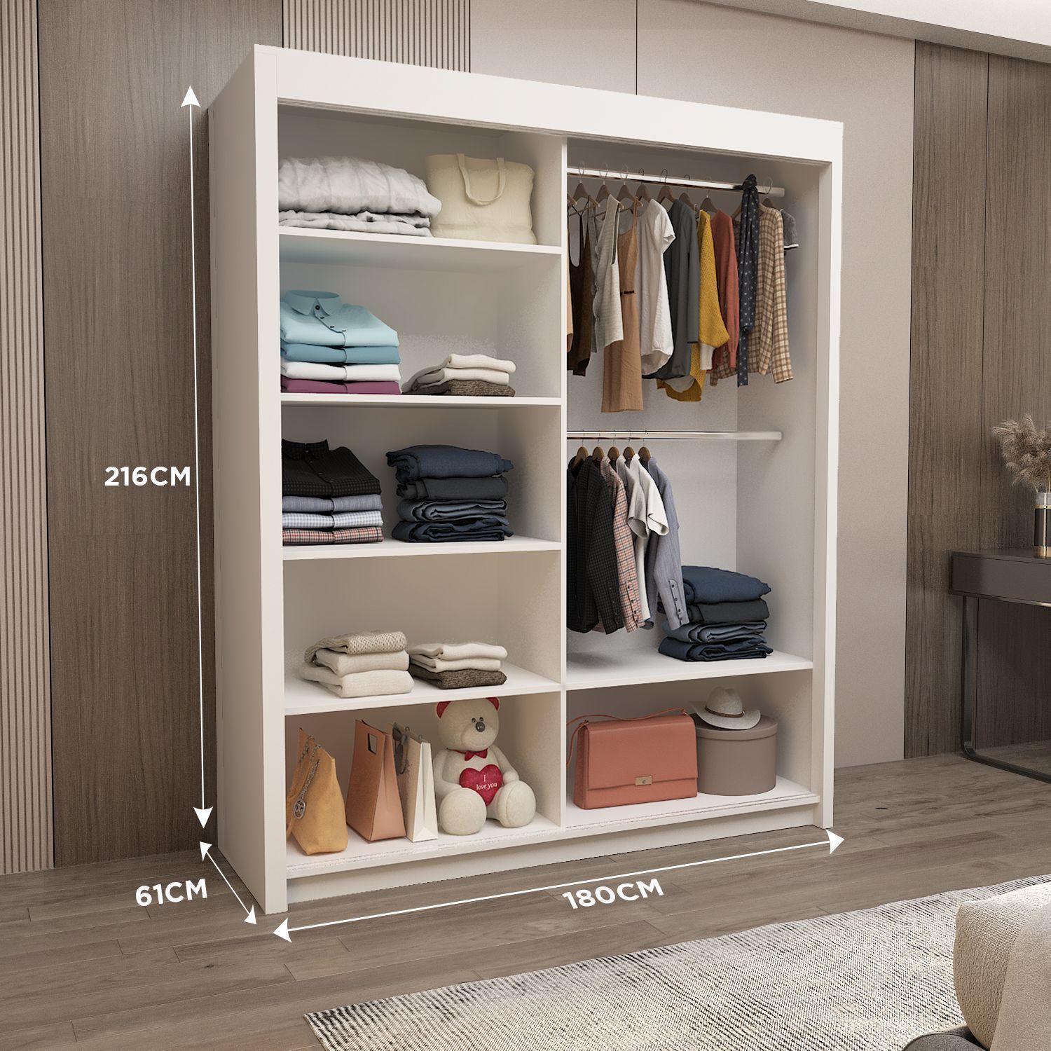 Sliding Mirror Door Wardrobe-Oslo 150 cm