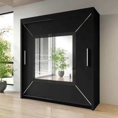 Sliding Mirror Door Wardrobe-Nicole 150 cm