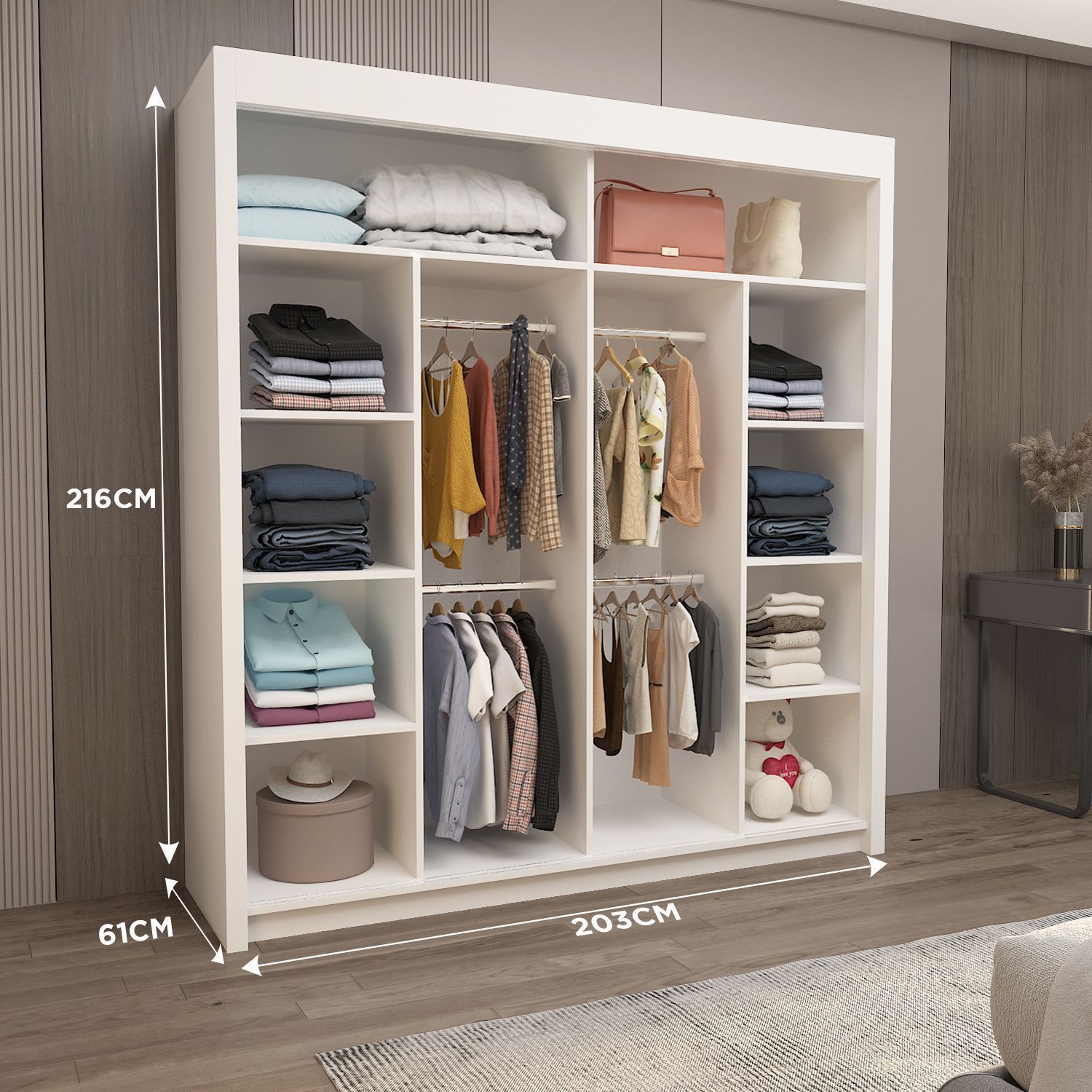 Sliding Mirror Door Wardrobe-Oslo 150 cm