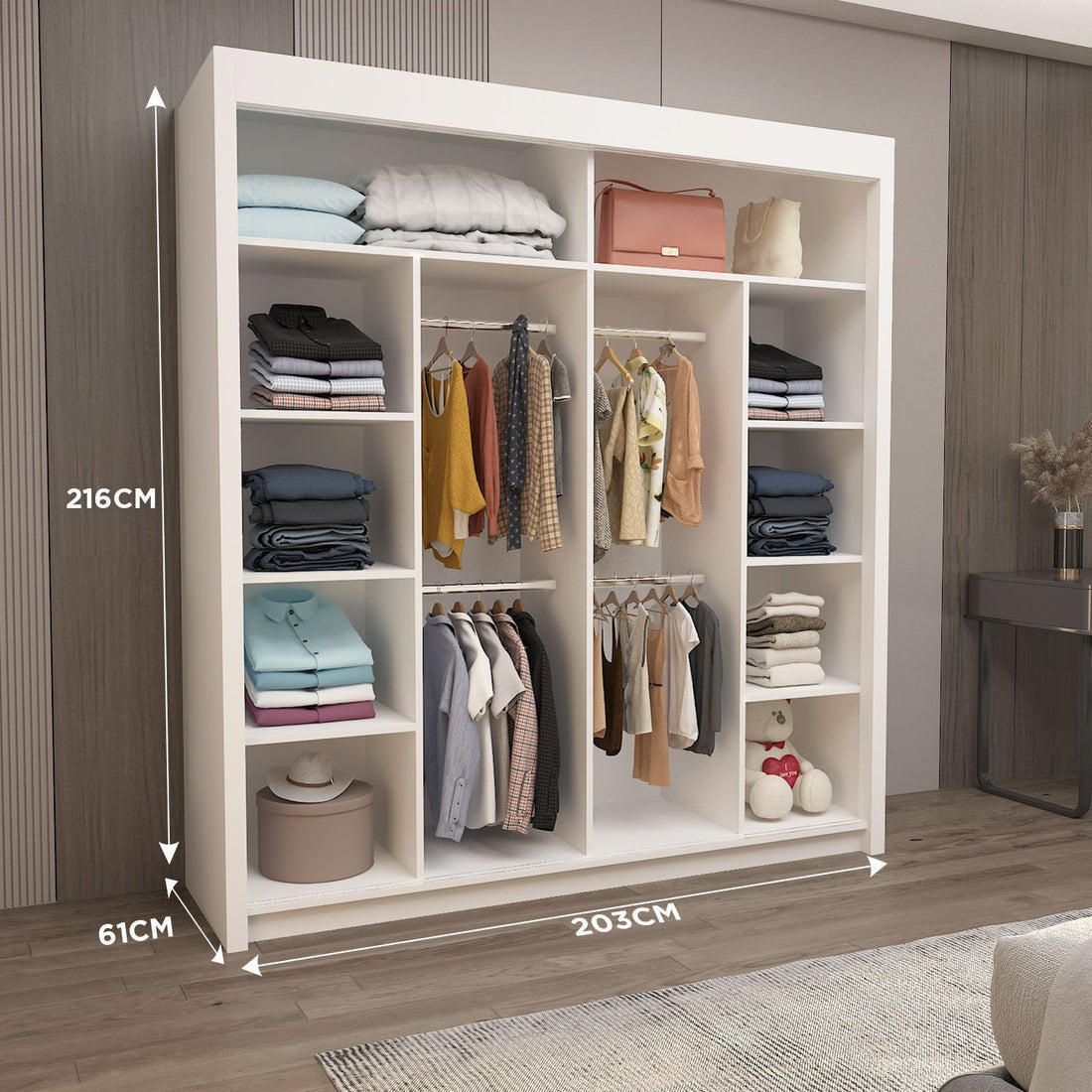 Sliding Mirror Door Wardrobe-Oslo 150 cm