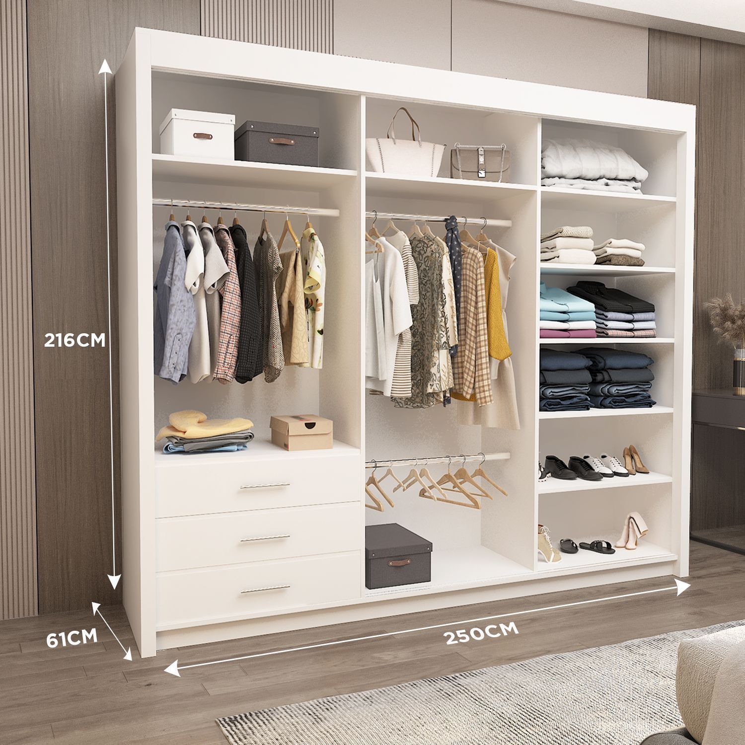 Sliding Mirror Door Wardrobe-Oslo 150 cm