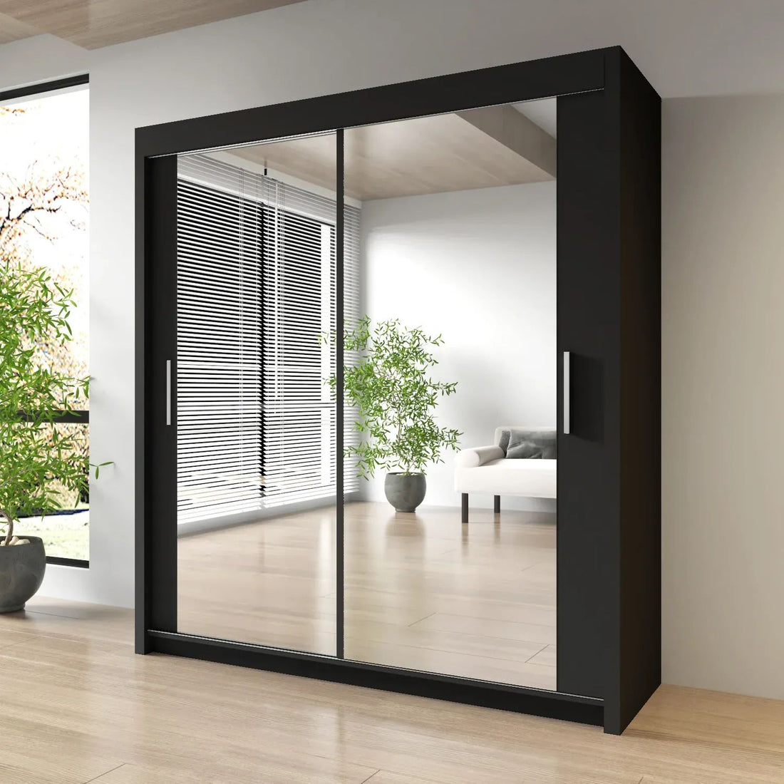 Sliding Mirror Door Wardrobe-Milan 120 cm
