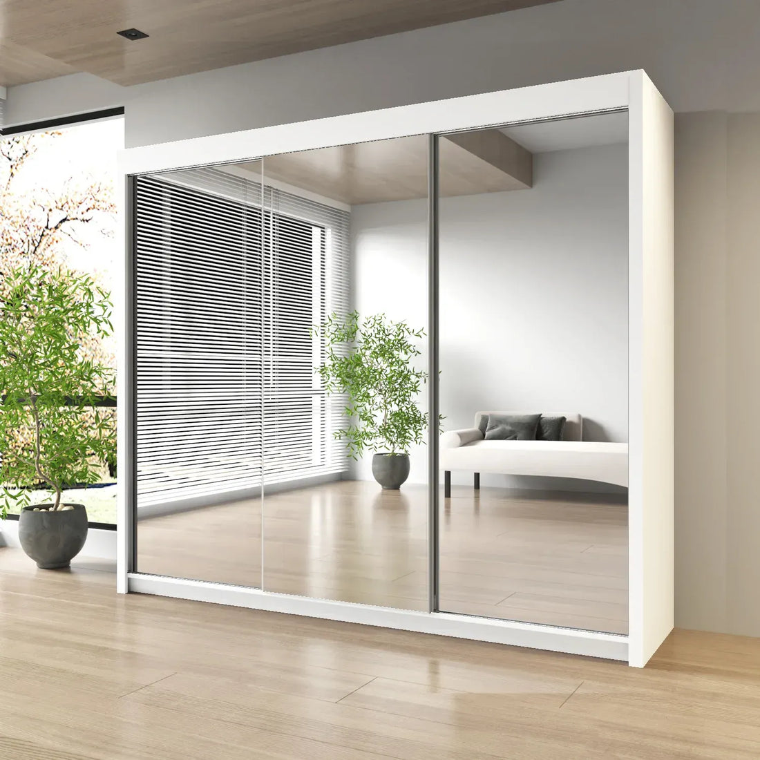 Sliding Mirror Door Wardrobe-Milan 120 cm