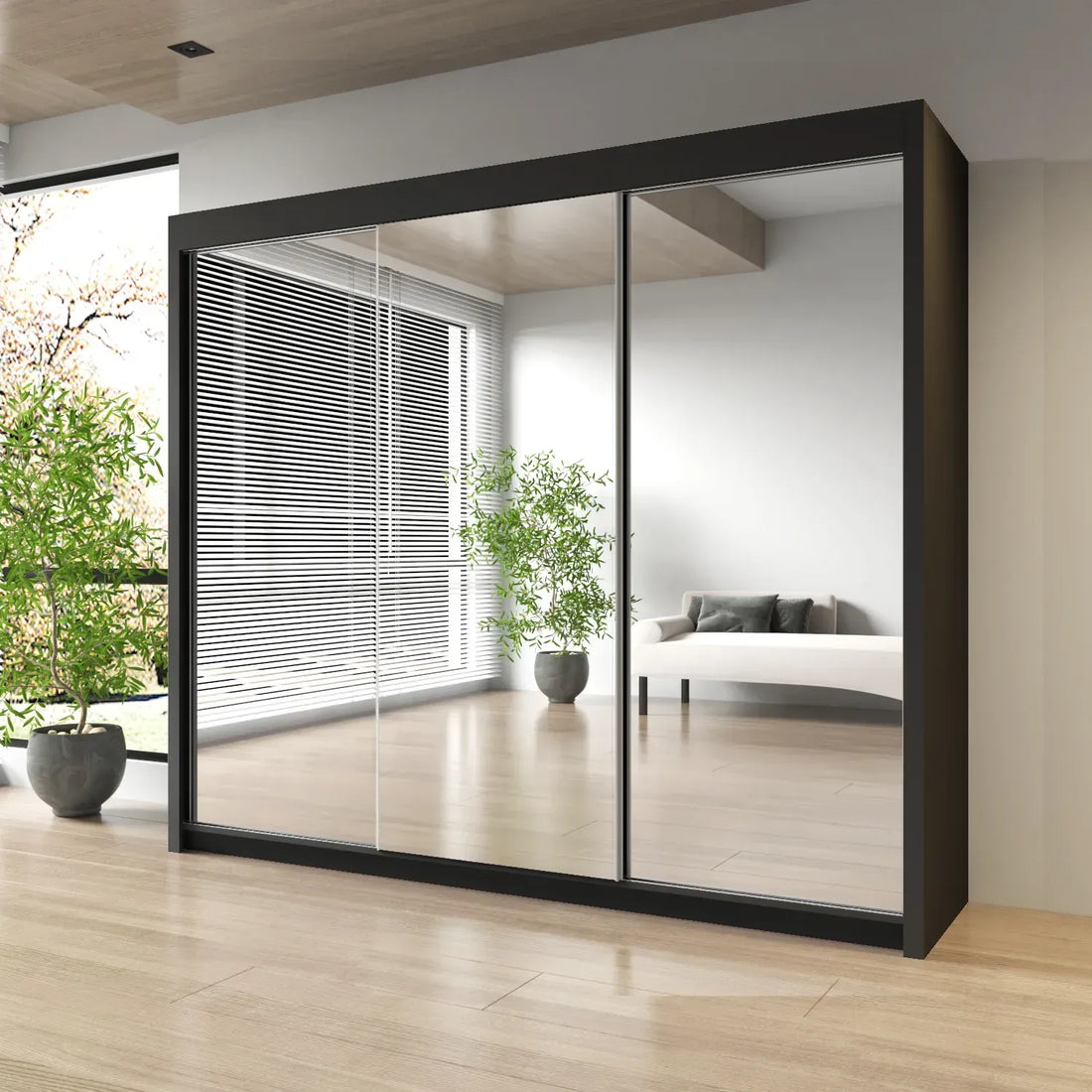 Sliding Mirror Door Wardrobe-Milan 120 cm