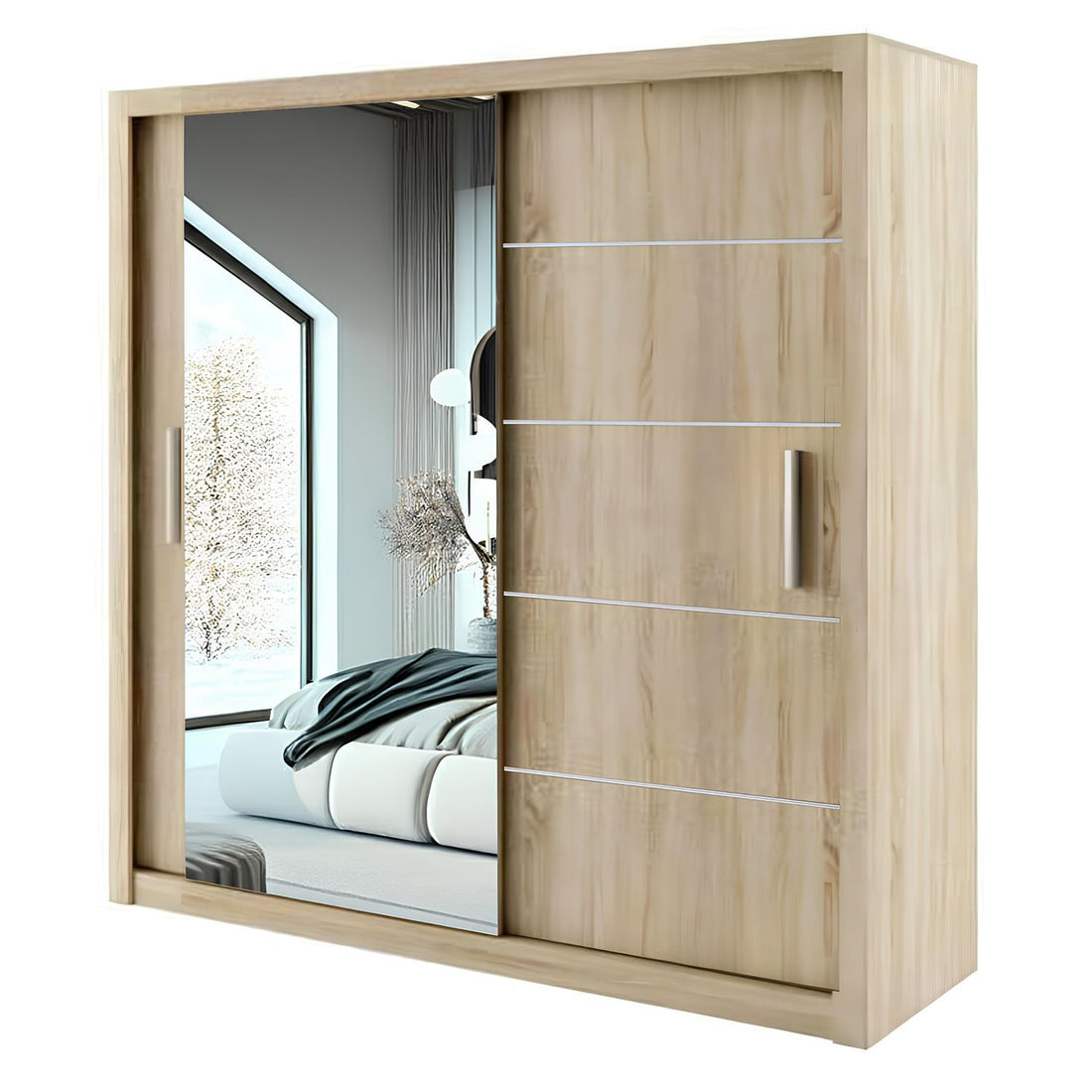 Sliding Mirror Door Wardrobe-Lyon 150 cm