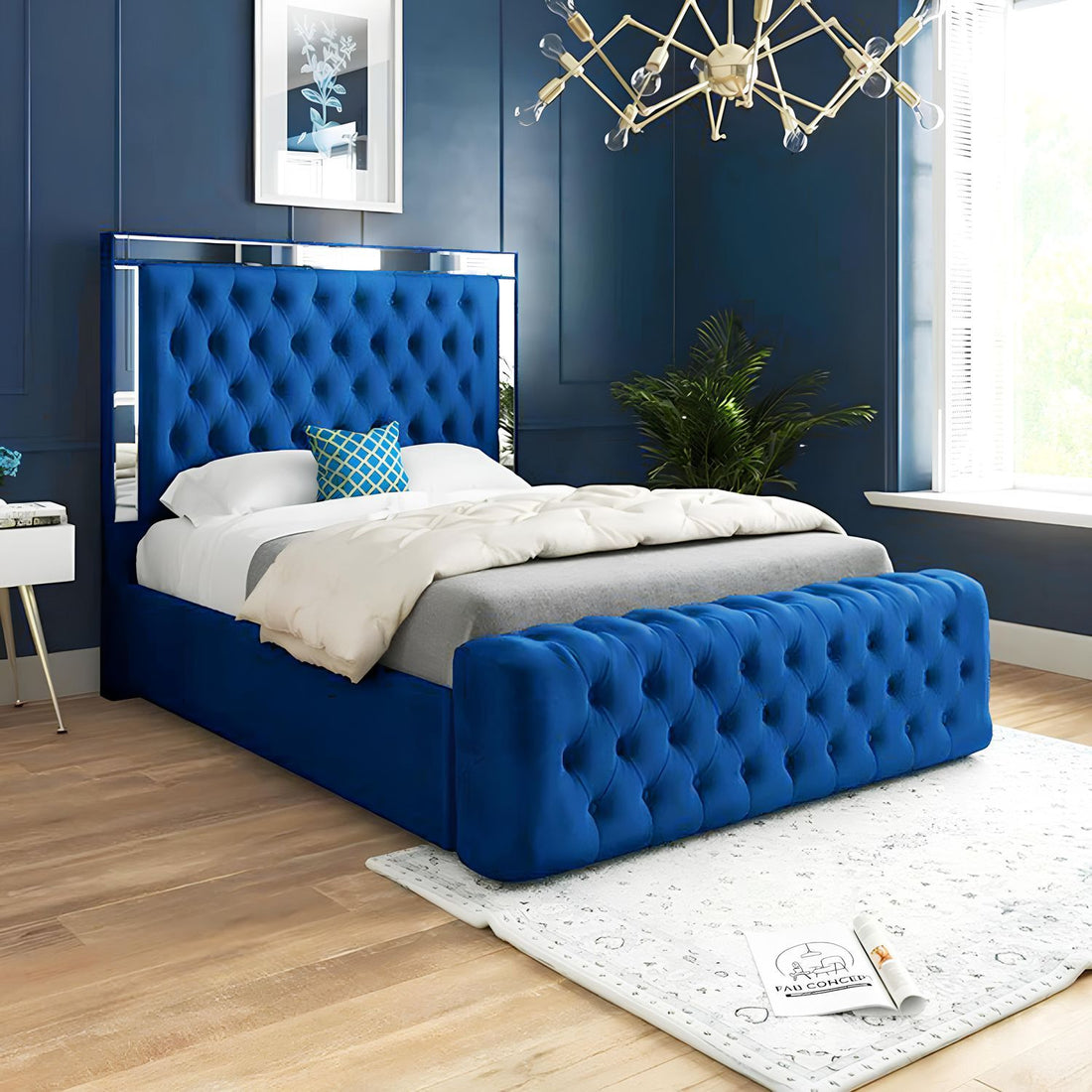 Plush Velvet Ottoman Storage Bed