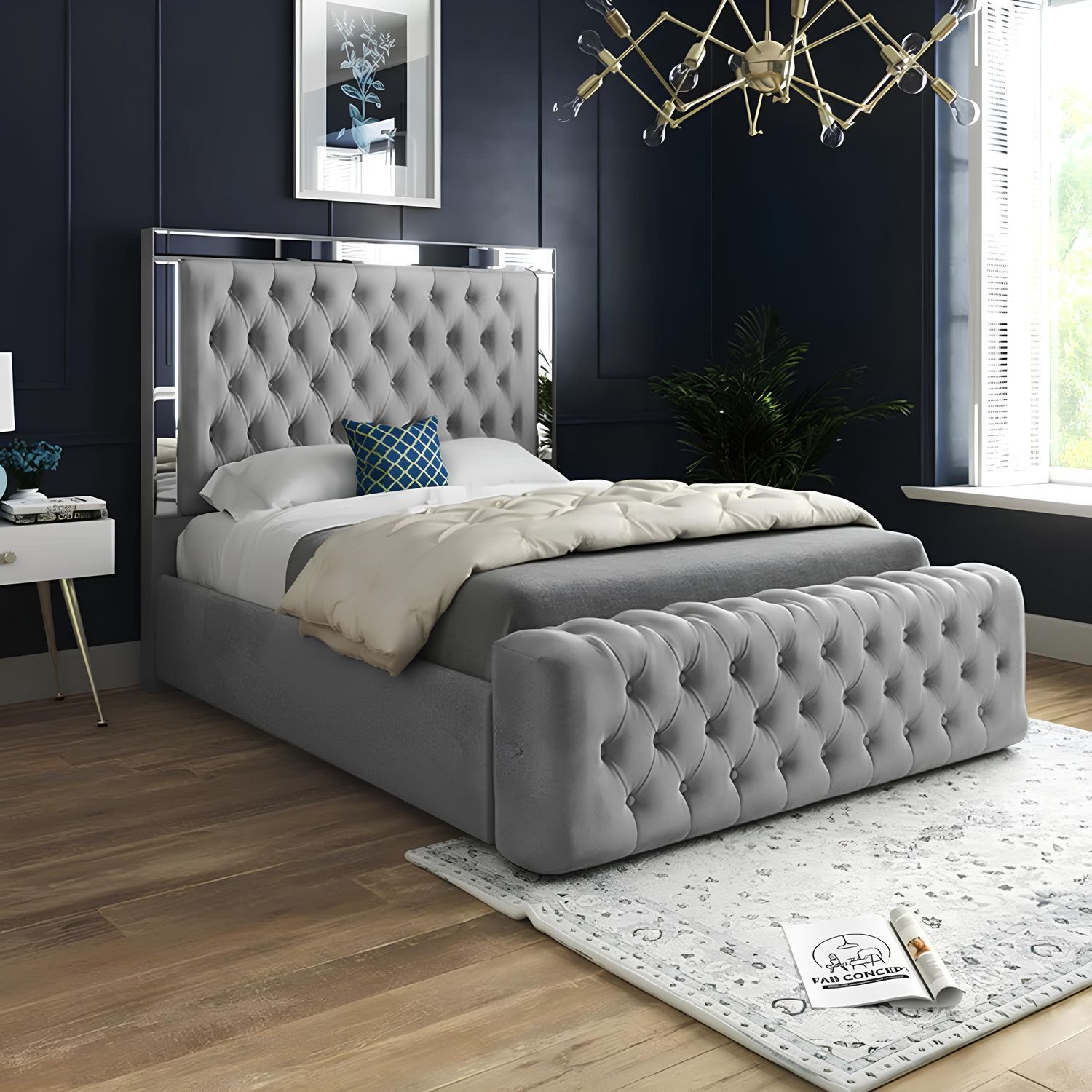 Plush Velvet Ottoman Storage Bed