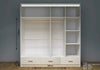 High Gloss Sliding Mirrored Door Wardrobe - Florence 205 cm