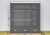 High Gloss Sliding Mirrored Door Wardrobe - Florence 205 cm