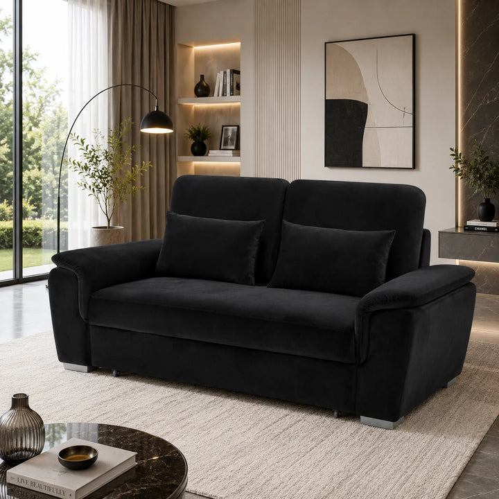 Tokyo 2 Seater Pull Out Sofa Bed – Plush Velvet Fabric