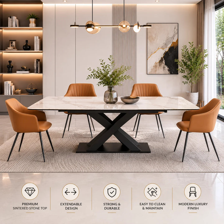 Verona Extendable Sintered Stone Dining Table – Modern Luxury Expandable Table