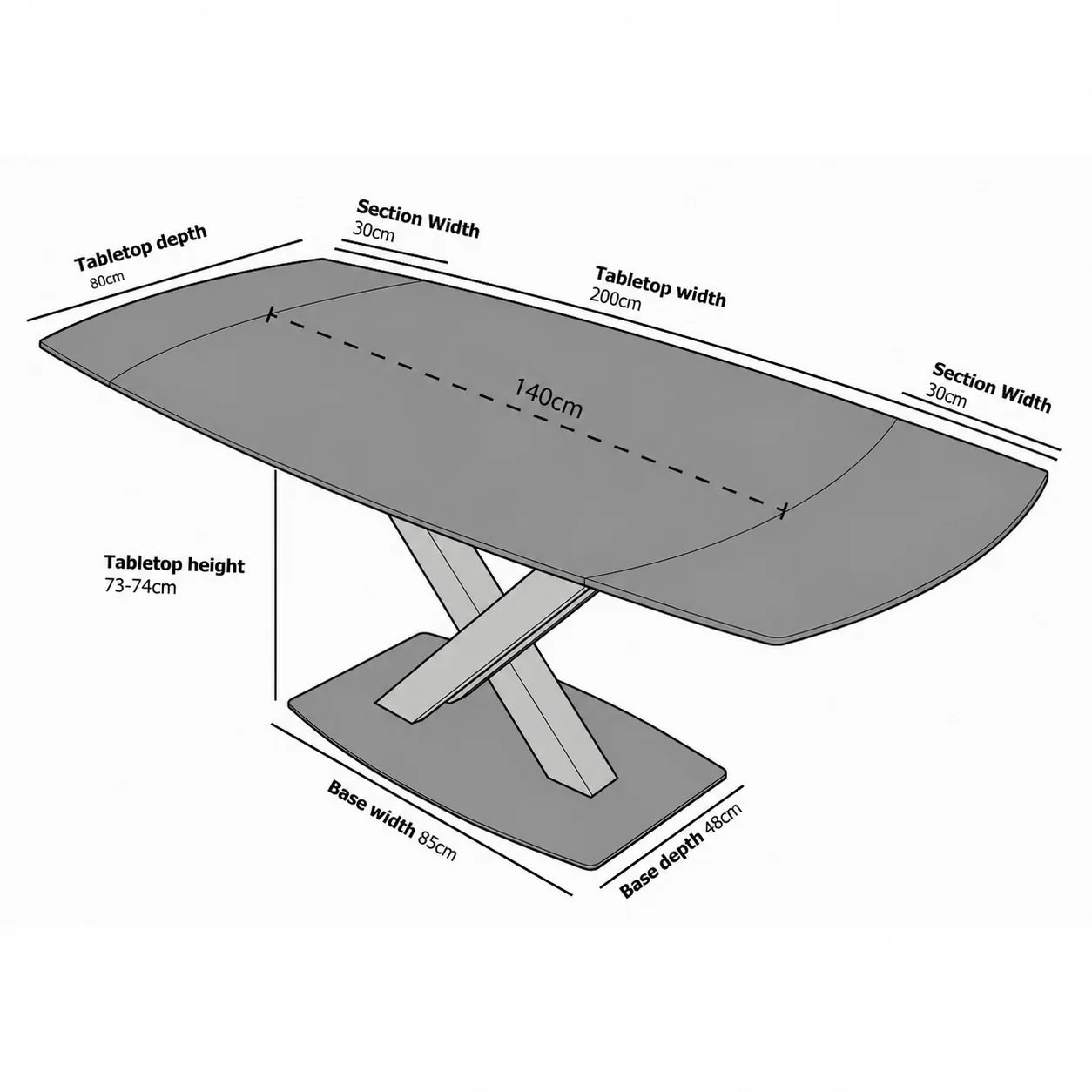 Nordic Rock Extendable Ceramic Dining Table – Sintered Stone Top, Seats 6, Modern Dining Table